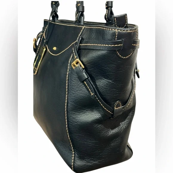Lauren Ralph Lauren Sheldon Leather Tote Black - Picture 3 of 16